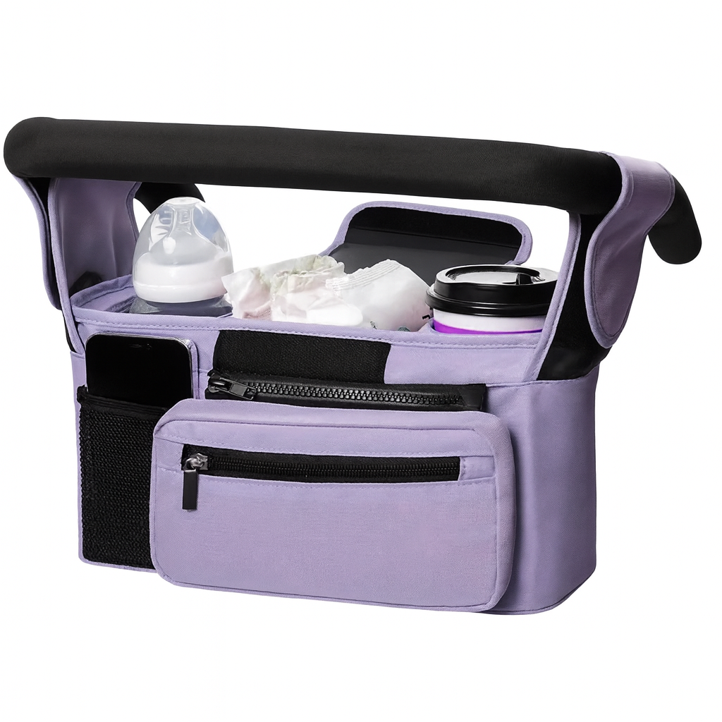 Sac organisateur de poussette Lila avec compartiments multiples et poche isotherme – BabyNomade