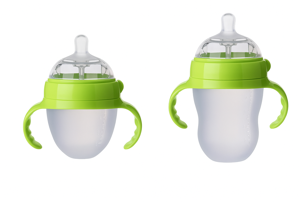 Lot de 2 biberons tétée naturelle – Silicone souple proche du sein maternel (120 ml & 210 ml)