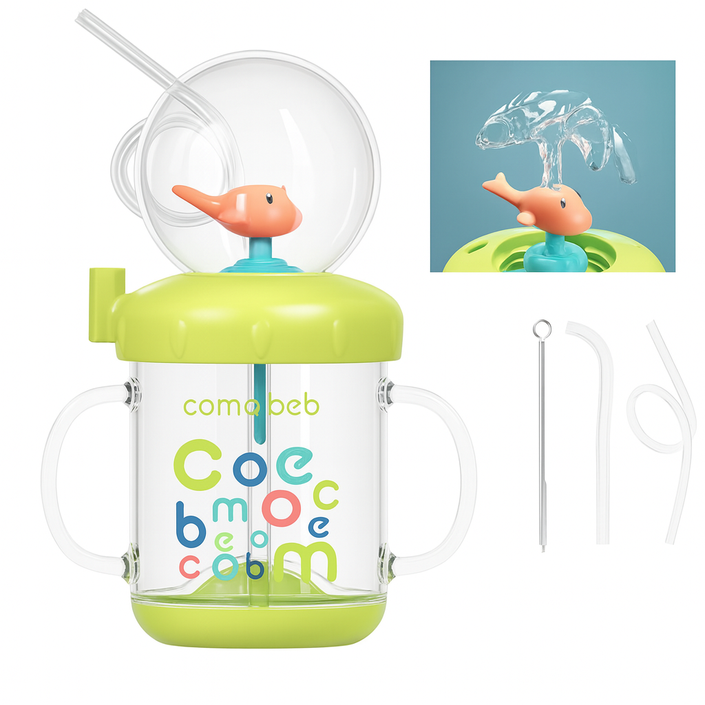 gobelet a paille avec baleine fontaine