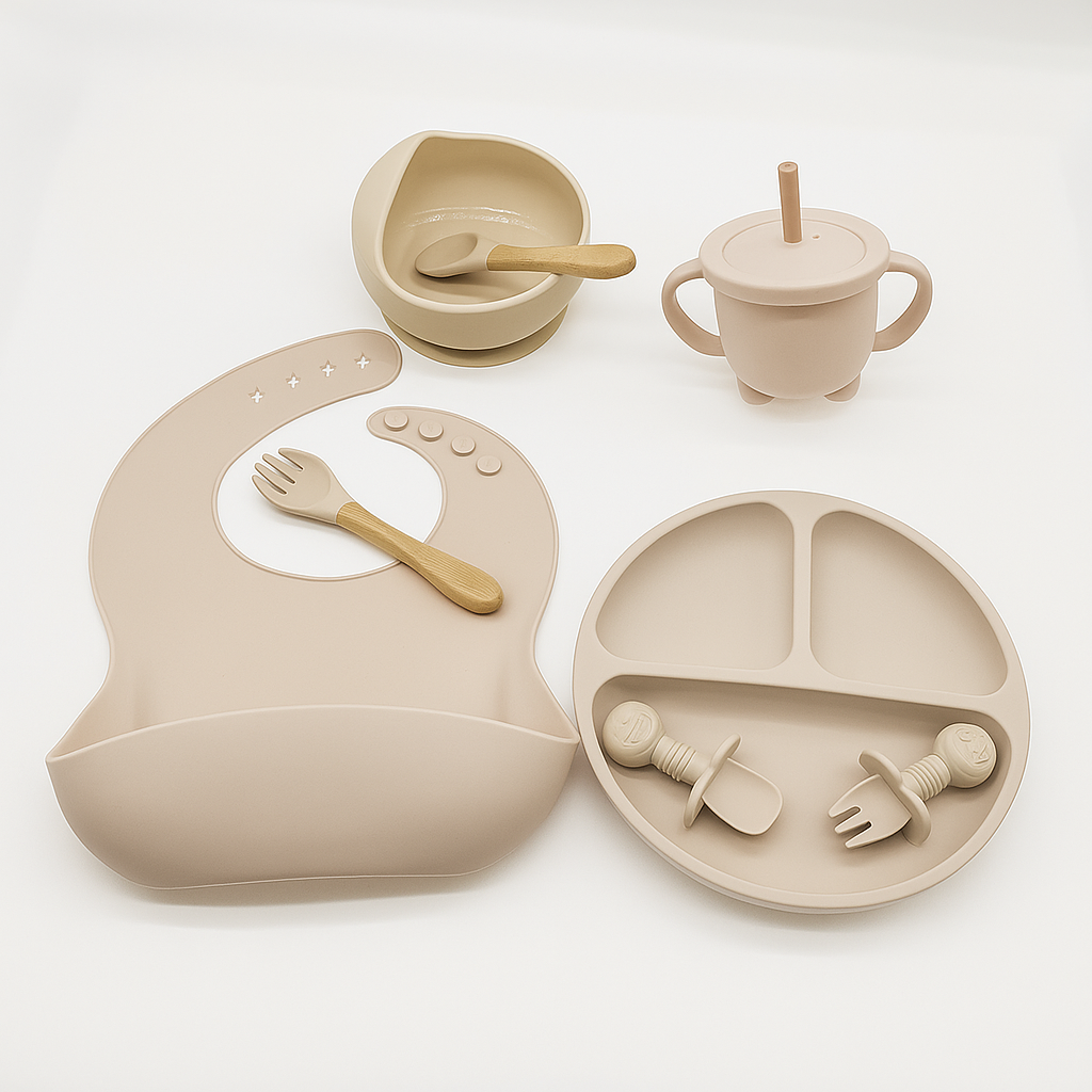 Set repas bébé en silicone alimentaire – 6 pièces sans BPA