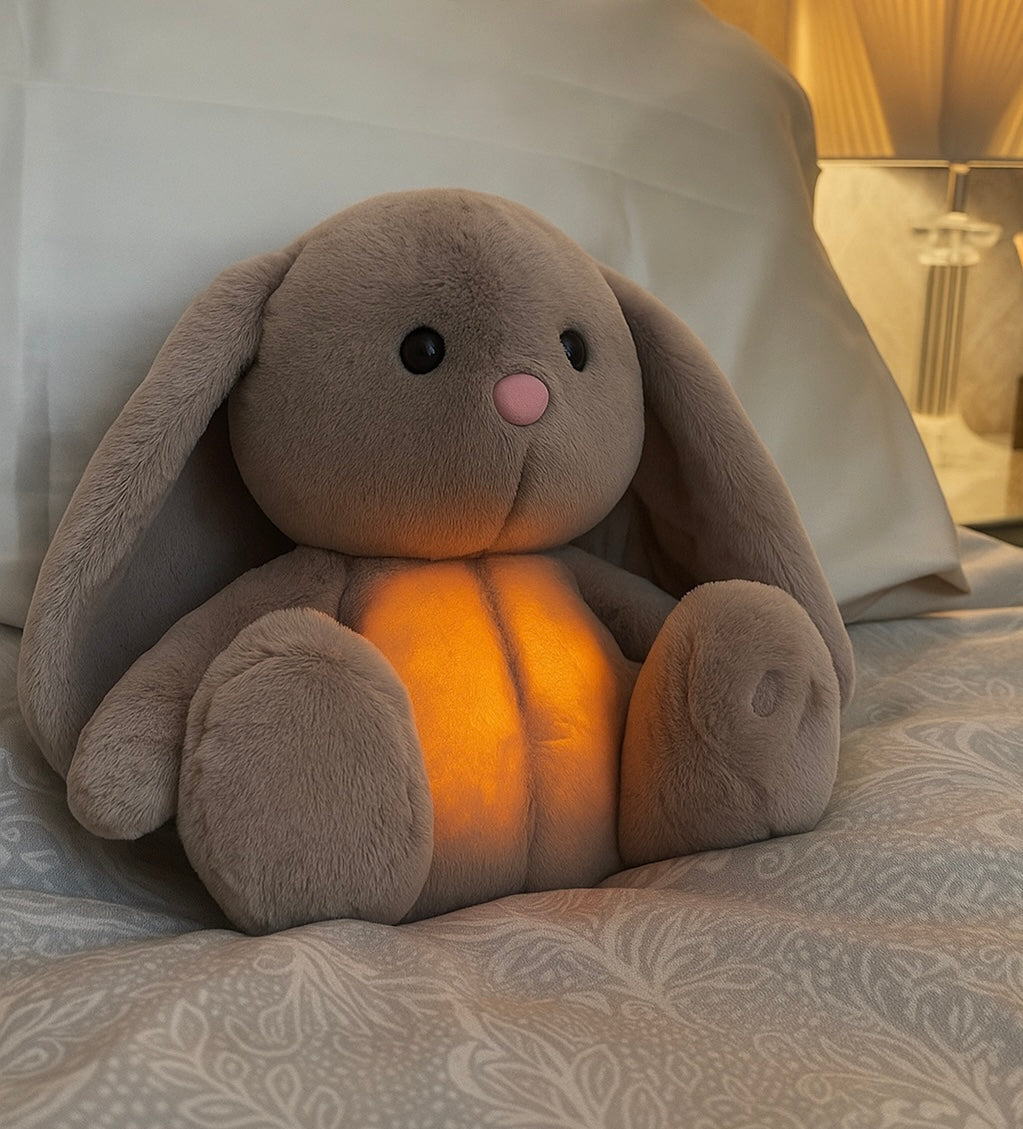 Doudou lapin lumineux apaisant pour bébé – Modèles Lou & Luna