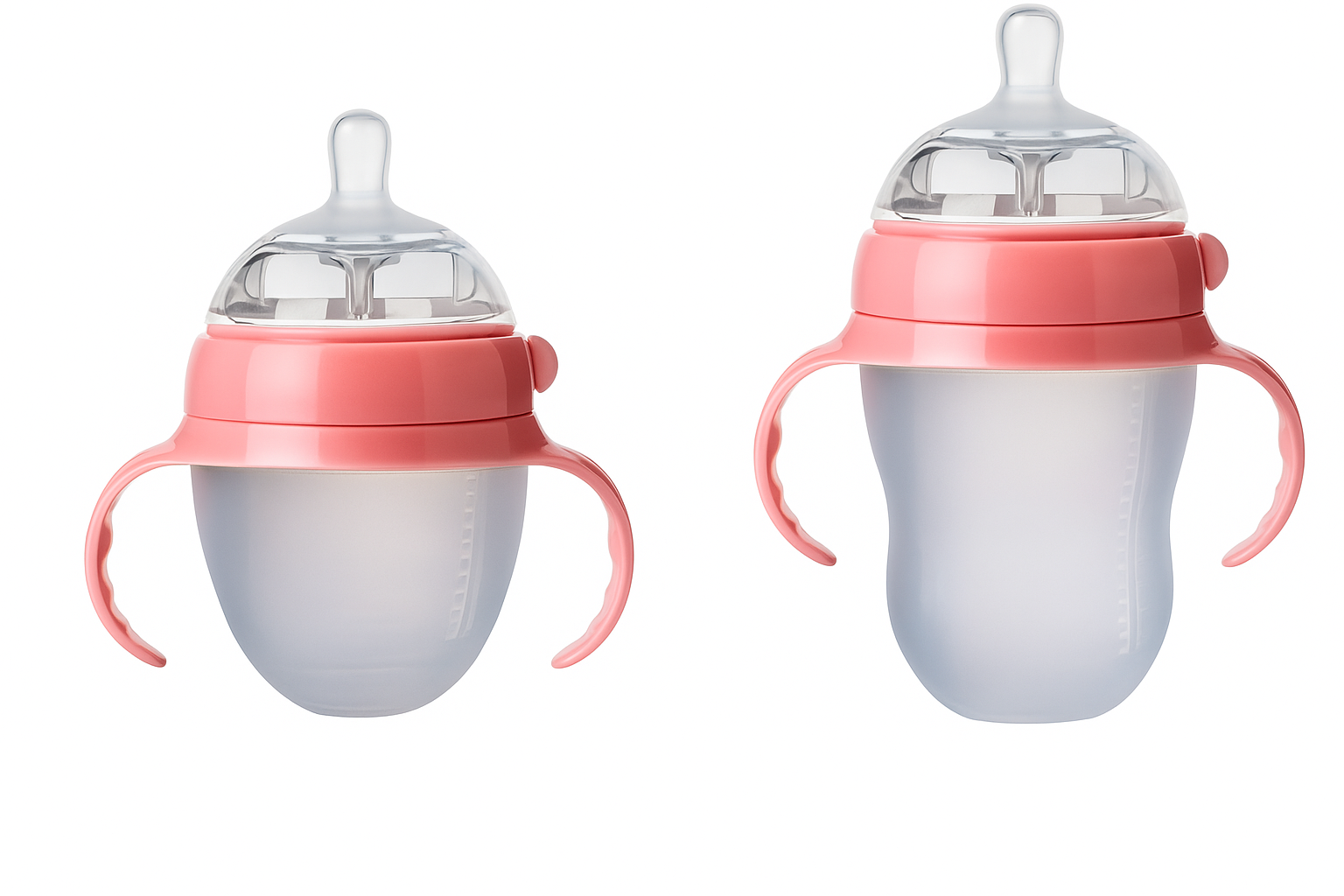 Lot de 2 biberons tétée naturelle – Silicone souple proche du sein maternel (120 ml & 210 ml)