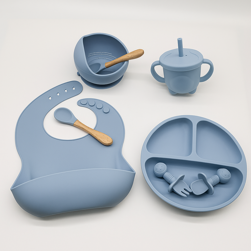 Set repas bébé en silicone alimentaire – 6 pièces sans BPA