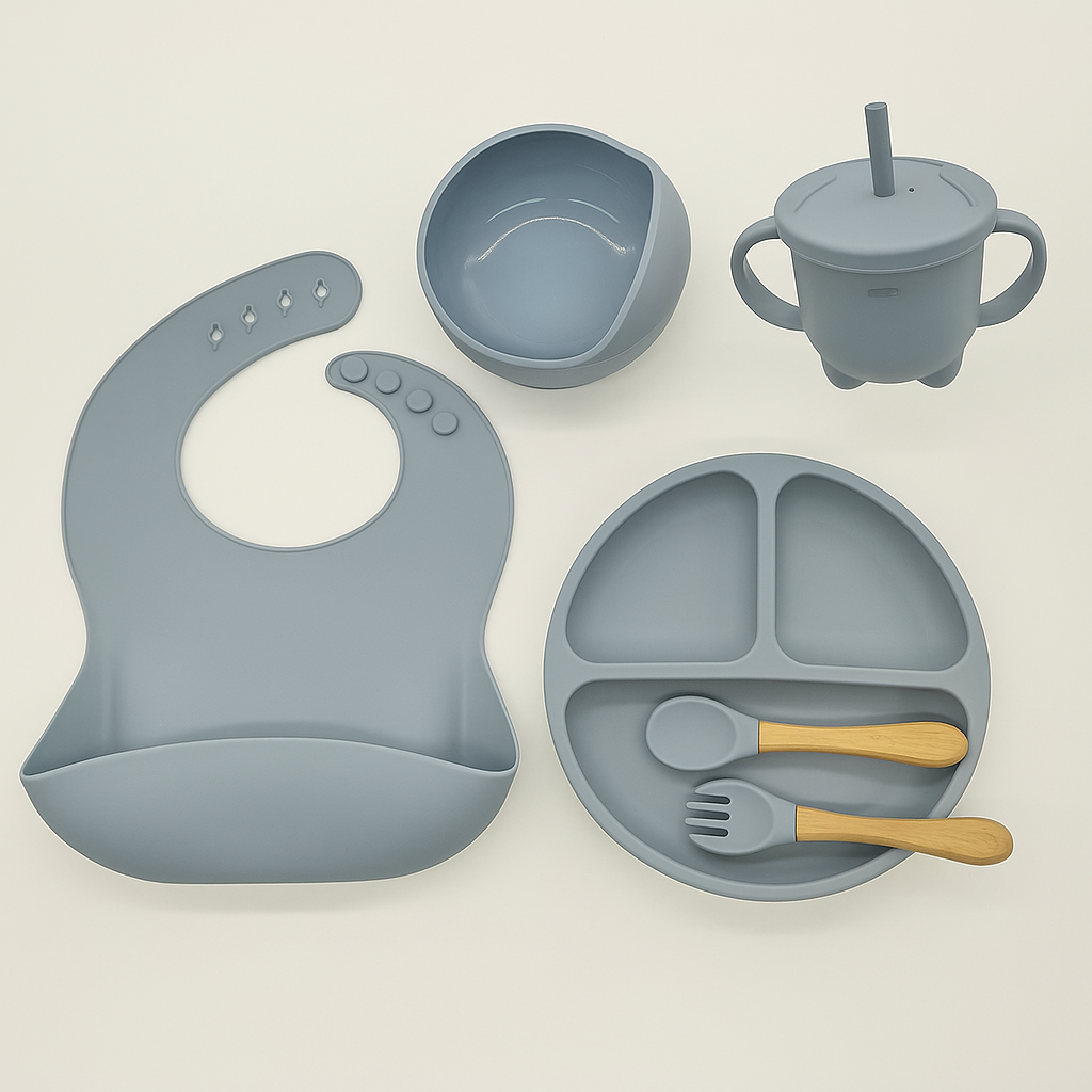 Set repas bébé en silicone alimentaire – 6 pièces sans BPA