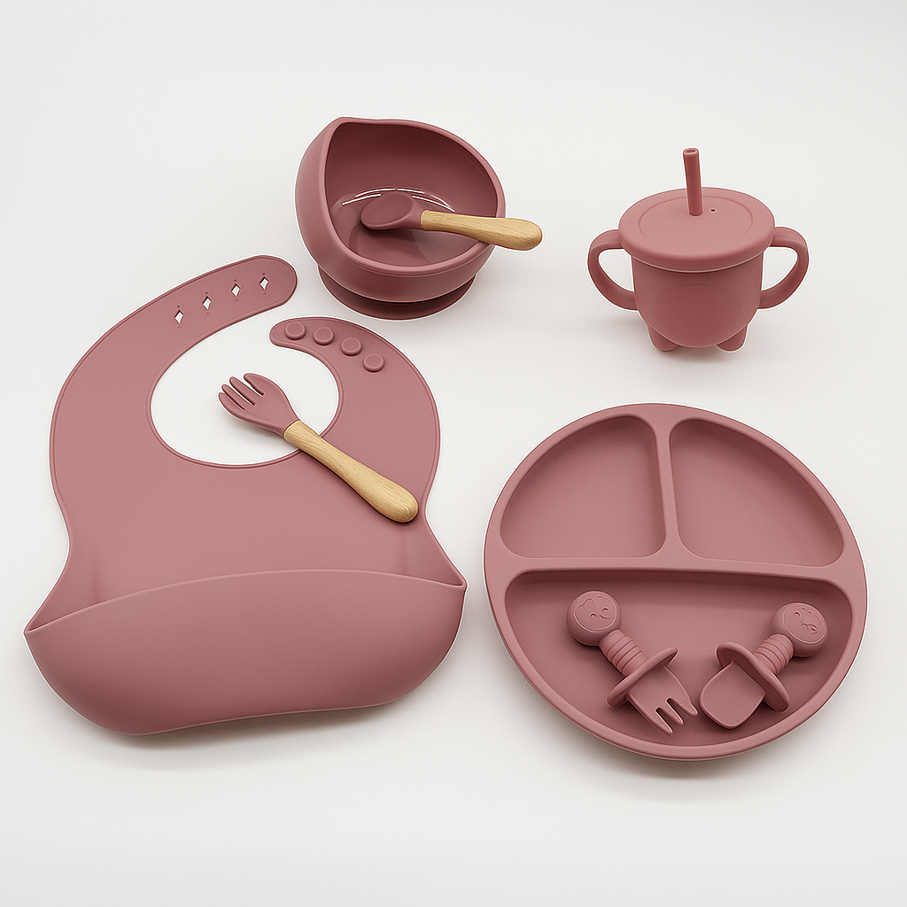 Set repas bébé en silicone alimentaire – 6 pièces sans BPA