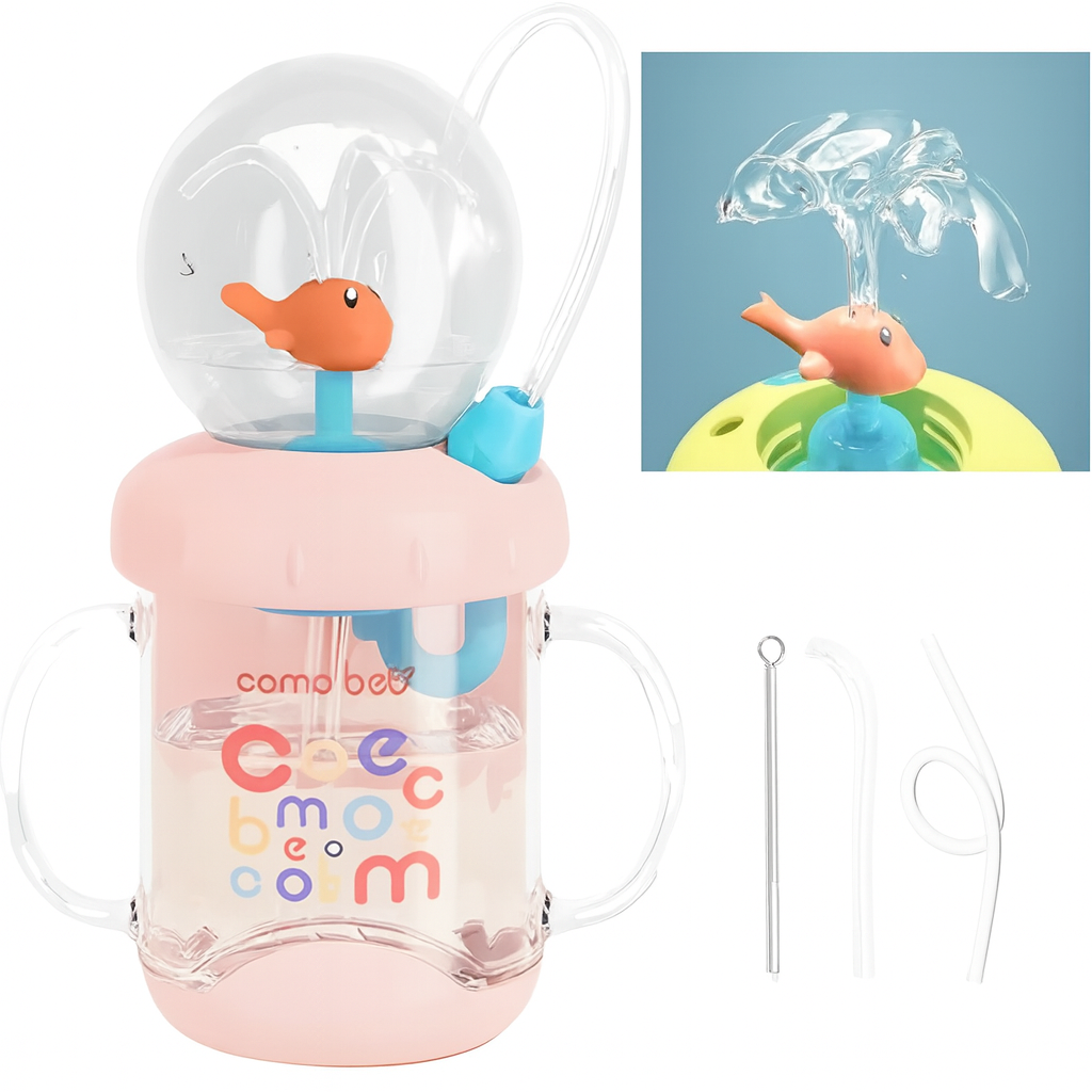 gobelet a paille avec baleine fontaine